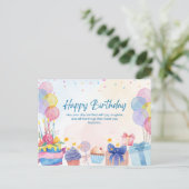 Schöner Geburtstag Postkarte (Stehend Vorderseite)