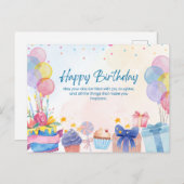 Schöner Geburtstag Postkarte (Vorne/Hinten)