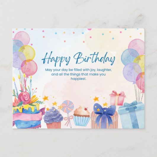 Schöner Geburtstag Postkarte (Vorderseite)