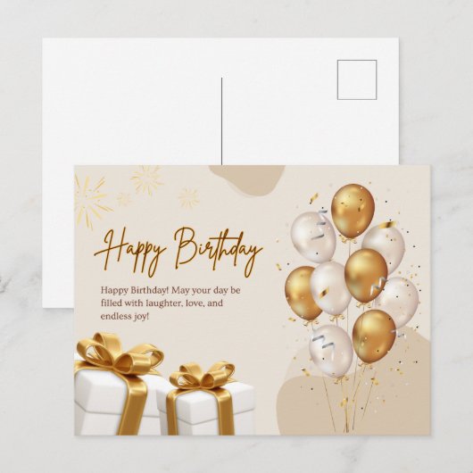 Schöner Geburtstag Postkarte (Vorne/Hinten)