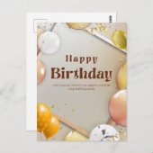 Schöner Geburtstag Postkarte (Vorne/Hinten)