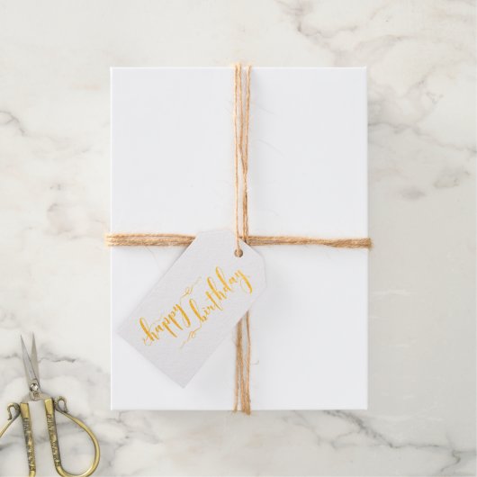 Schöner Geburtstag-Script-Schriftart Gold Geschenkanhänger (Mit Schnur)