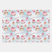 Schöner Geburtstagskuchen Geschenkpapier Set (Vorderseite)