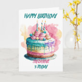 Schöner Geburtstagskuchen Karte (Gelbe Blume)