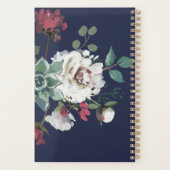 Schöner gedämpfter Blumenstrauß mit Monogramm Planer (Rückseite)