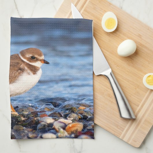 Schöner, gedämpfter Plover am Strand Handtuch (Viertel Falte)