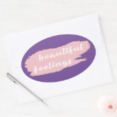 schöner Gefühl-Slogan Ovaler Aufkleber (Umschlag)