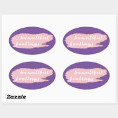 schöner Gefühl-Slogan Ovaler Aufkleber (Blatt)