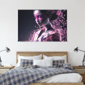 schöner Geishan mit Sakura Leinwanddruck (Insitu (Schlafzimmer))