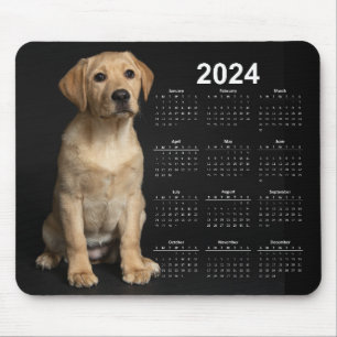 Schöner gelber Labrador Retriever 2024 Kalender Mousepad