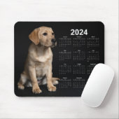 Schöner gelber Labrador Retriever 2024 Kalender Mousepad (Mit Mouse)