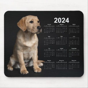 Schöner gelber Labrador Retriever 2024 Kalender Mousepad