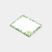 Schöner, gelber Schmetterling und grüner Leaf-Rahm Post-it Klebezettel (angewinkelt)