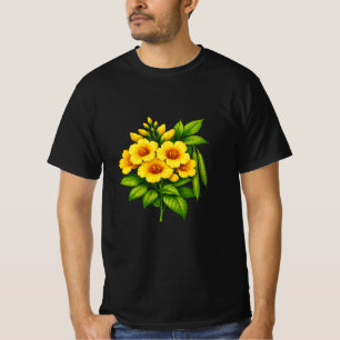 Schöner gelber Sonnenblumenstrauß mit grünen Blätt T-Shirt