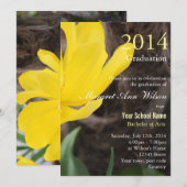 Schöner, gelber Tulpe Blume Abschluss Einladung (Vorne/Hinten)