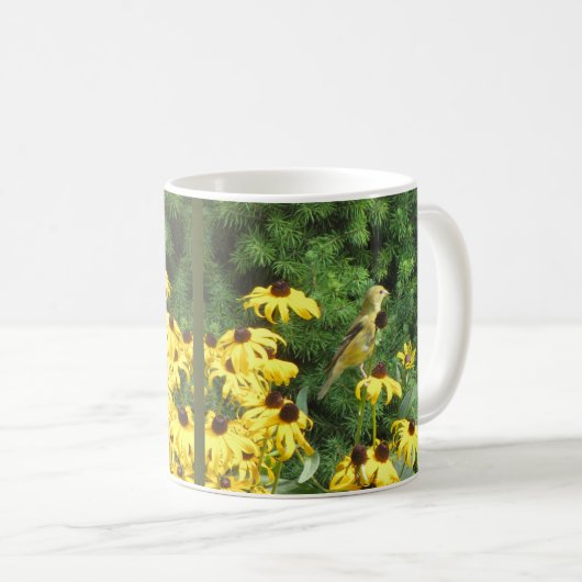 Schöner gelber Vogel-Kaffee-Cup Kaffeetasse (VorderseiteRechts)