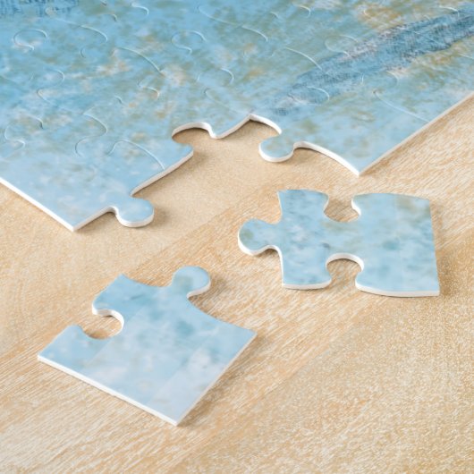 Schöner, gemalter Snowy Egret Coastal Bird Puzzle (Seite)