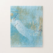 Schöner, gemalter Snowy Egret Coastal Bird Puzzle (Vertikal)