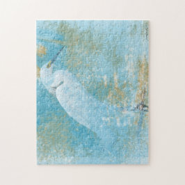 Schöner, gemalter Snowy Egret Coastal Bird Puzzle