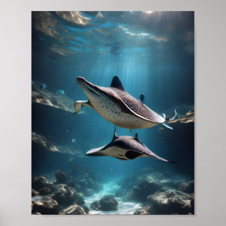 Schöner Gepunkteter Ray: Ungestörtheit unter Wasse Poster