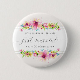 Schöner gerade verheirateter Button-Knopf der Button