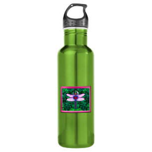 Schöner Gerahmter Artwor "Crackel Gerahmt Dragonfl Edelstahlflasche