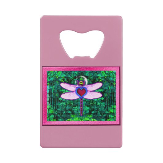 Schöner Gerahmter Artwor "Crackel Gerahmt Dragonfl Geldbeutel Flaschenöffner (Vorderseite)