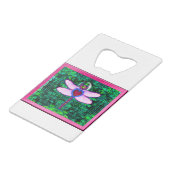 Schöner Gerahmter Artwor "Crackel Gerahmt Dragonfl Geldbeutel Flaschenöffner (Rückseite Schrägansicht)