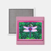 Schöner Gerahmter Artwor "Crackel Gerahmt Dragonfl Magnet (Vorderseite/Rückseite)