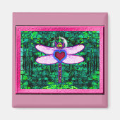 Schöner Gerahmter Artwor "Crackel Gerahmt Dragonfl Magnet (Vorne)