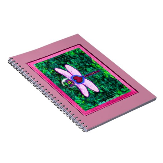 Schöner Gerahmter Artwor "Crackel Gerahmt Dragonfl Notizblock (Rechte Seite)