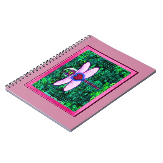 Schöner Gerahmter Artwor "Crackel Gerahmt Dragonfl Notizblock (Linke Seite)