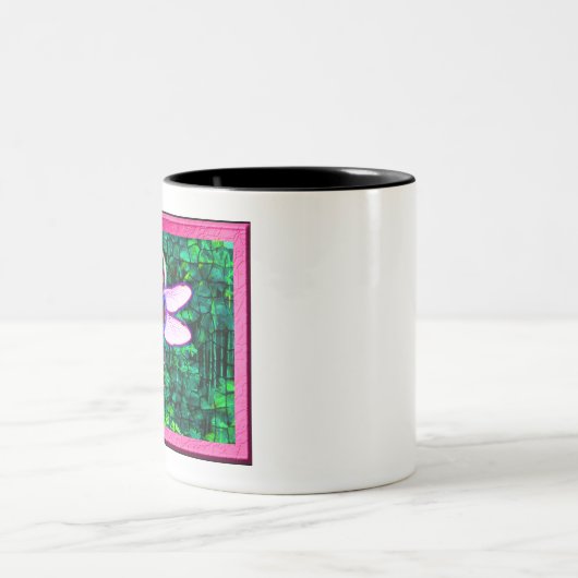 Schöner Gerahmter Artwor "Crackel Gerahmt Dragonfl Zweifarbige Tasse (Mittel)