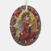 Schöner gesteinigter Glass Weihnachtsgel Ornament Aus Glas (Vorderseite Rechts)