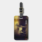 Schöner, getappter, grauer arabischer Hengst Gepäckanhänger (Vorderseite vertikal)