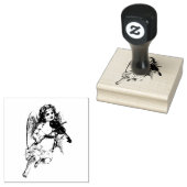 Schöner Girl Angel spielt Violine Gummistempel (Stempel)