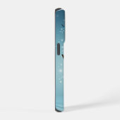 schöner glänzender blauer Schmetterling iPhone Hülle (Rechte Seite)