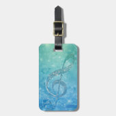 Schöner glänzender Effekt blauer Treppenspalte Gepäckanhänger (Vorderseite vertikal)