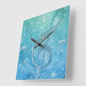 Schöner glänzender Effekt blauer Treppenspalte Quadratische Wanduhr (Winkel)