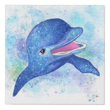Schöner Glittery Aquarell-Delphin