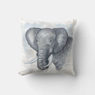 Schöner Glittery Silver Elephant Kissen