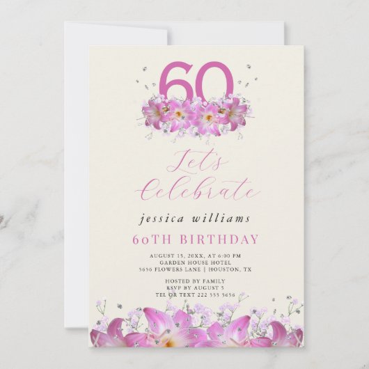 Schöner Glitzer Einladung (Vorderseite)