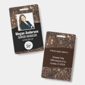 Schöner Glitzer Mitarbeiter Foto ID Abzeichen Ausweis (Vorder- & Rückseite)