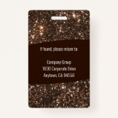 Schöner Glitzer Mitarbeiter Foto ID Abzeichen Ausweis (Rückseite)