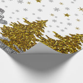 Schöner Glitzer Neues Jahr in Weiß Geschenkpapier (Ecke)