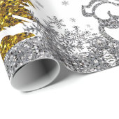 Schöner Glitzer Neues Jahr in Weiß Geschenkpapier (Rolleneckpunkt)