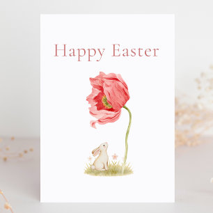 Schöner glücklicher Osterhase, Minimale Blume Feiertagskarte