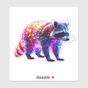 Schöner glühender Raccoon Aufkleber