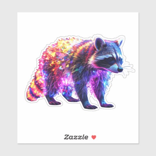 Schöner glühender Raccoon Aufkleber (Blatt)