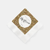Schöner Gold Glitzer 13. Geburtstag Serviette (Ecke)